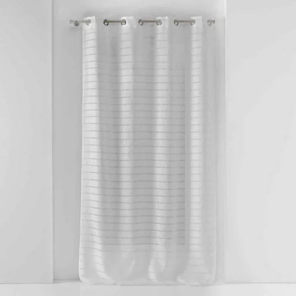 Paris Prix Rideau Voilage à Œillets Samara 135x280cm Blanc magasin solde 1
