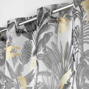 achat Paris Prix Rideau Voilage à Œillets Karaba 140x240cm Gris 7