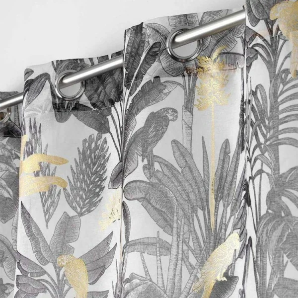 achat Paris Prix Rideau Voilage à Œillets Karaba 140x240cm Gris 3