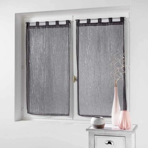 Paris Prix Paire De Voilages Filiane 90x90cm Anthracite boutique en france 1