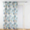Paris Prix Rideau Voilage à Œillets Ornella 140x280cm Blanc & Bleu Nouvelle Collection 10