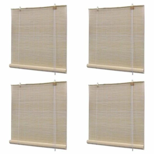 VIDAXL Stores A Rouleau Bambou Naturel 4 Pcs 120 X 160 Cm magasins pas chers 1