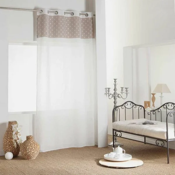 soldes luxe Paris Prix Rideau Voilage à Œillets Minnie 140x240cm Taupe 1