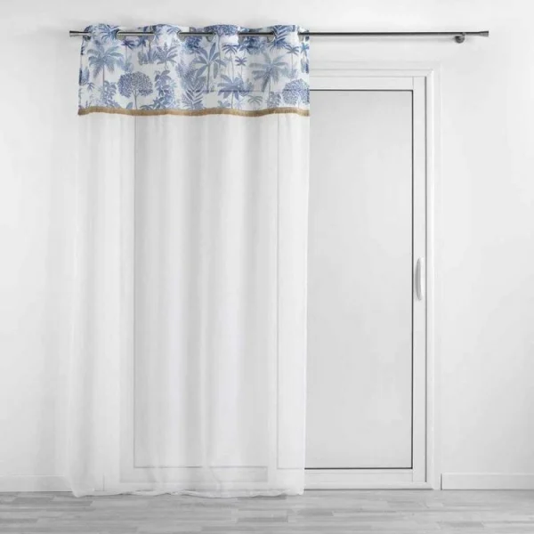 achat pas cher Paris Prix Rideau Voilage Imprimé Amazonia 140x240cm Bleu 1