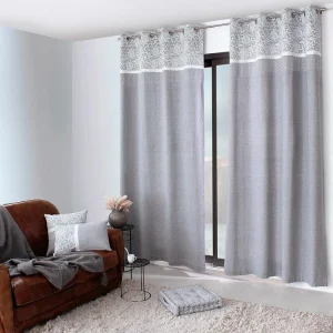 achat No Name Rideau à œillets 140×240 Elisa Gris Coton 10