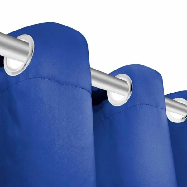 achat pas cher VIDAXL Rideaux Occultants Avec Anneaux En Metal 2 Pcs Bleu 140×245 Cm 5