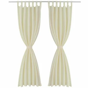 marques de renommée VIDAXL 2 Pcs Rideau A Passant Micro Satin Creme 140 X 175 Cm 8