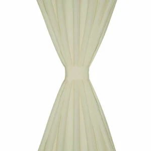 marques de renommée VIDAXL 2 Pcs Rideau A Passant Micro Satin Creme 140 X 175 Cm 10