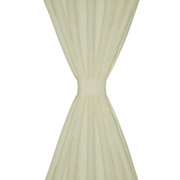 marques de renommée VIDAXL 2 Pcs Rideau A Passant Micro Satin Creme 140 X 175 Cm 4