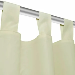 marques de renommée VIDAXL 2 Pcs Rideau A Passant Micro Satin Creme 140 X 175 Cm 12