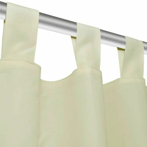 marques de renommée VIDAXL 2 Pcs Rideau A Passant Micro Satin Creme 140 X 175 Cm 5