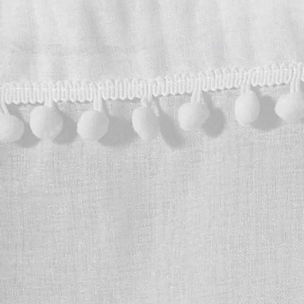 vente pas cher Paris Prix Paire De Voilages à Pompons Poupette 60x90cm Blanc 3
