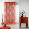 Paris Prix Rideau Voilage à Œillets Fantasia 140x280cm Orange luxe soldes 10