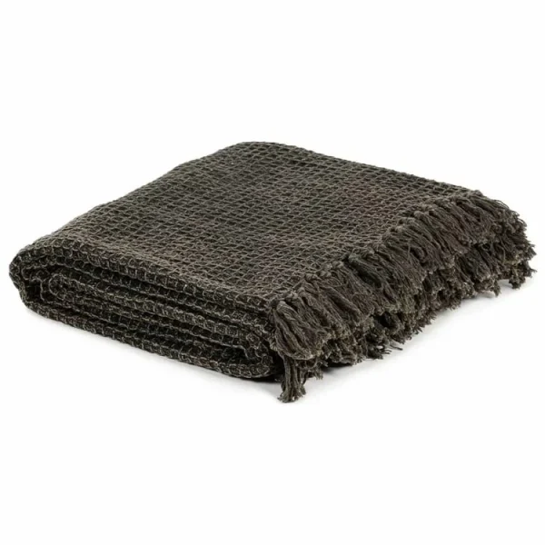 VIDAXL Couverture En Coton 160 X 210 Cm Anthracite/Marron l'unique style 3