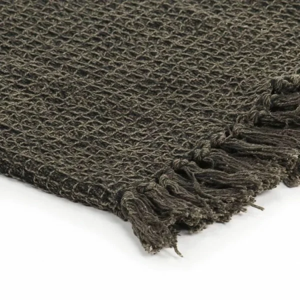 VIDAXL Couverture En Coton 160 X 210 Cm Anthracite/Marron l'unique style 5