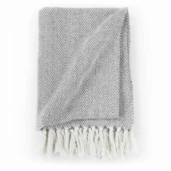 VIDAXL Couverture Coton A Chevrons 125 X 150 Cm Gris grossiste en ligne 4