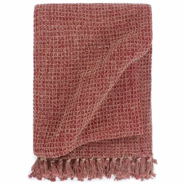 Prix très abordable VIDAXL Couverture En Coton 160 X 210 Cm Bordeaux 1