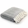 vente pas cher VIDAXL Couverture Coton A Chevrons 160 X 210 Cm Bleu Marine 19
