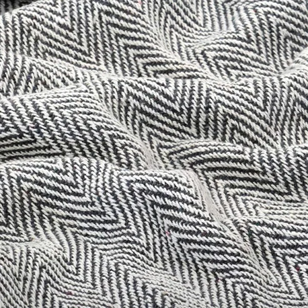 vente pas cher VIDAXL Couverture Coton A Chevrons 160 X 210 Cm Bleu Marine 6