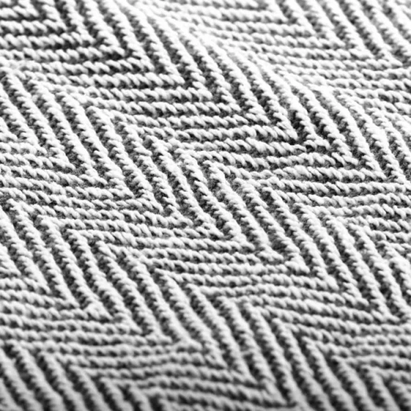 vente pas cher VIDAXL Couverture Coton A Chevrons 160 X 210 Cm Bleu Marine 7