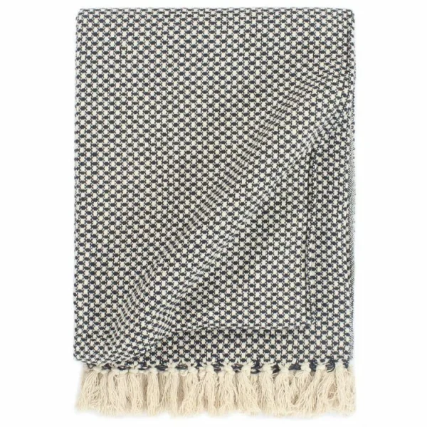 VIDAXL Couverture En Coton 125 X 150 Cm Bleu Marine pas cher 1