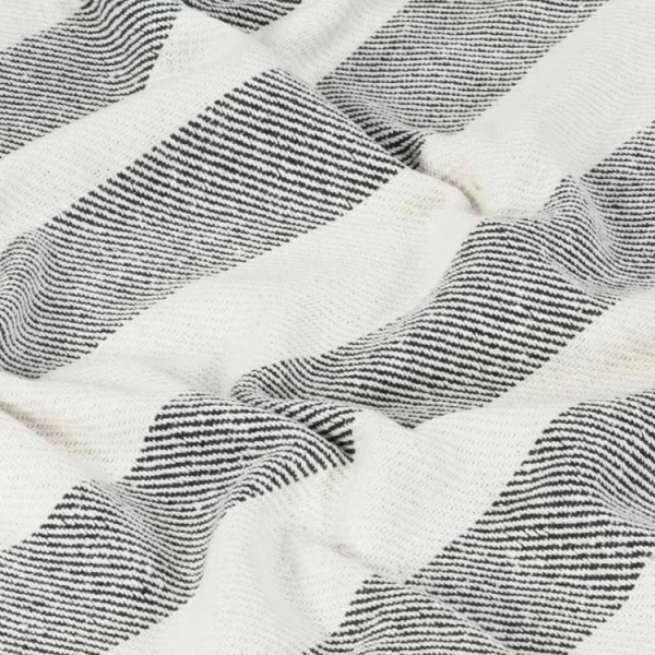 VIDAXL Couverture Coton Rayures 220 X 250 Cm Anthracite Top ventes 5