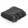 luxe soldes VIDAXL Couverture Coton A Carreaux 160 X 210 Cm Noir 19