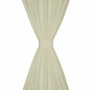 VIDAXL 2 Pcs Rideau A Passant Micro Satin Creme 140 X 245 Cm qualité supérieure 10