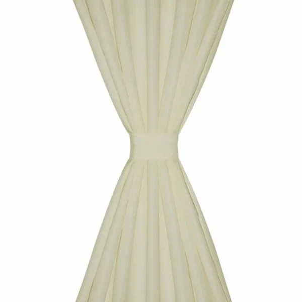 VIDAXL 2 Pcs Rideau A Passant Micro Satin Creme 140 X 245 Cm qualité supérieure 4