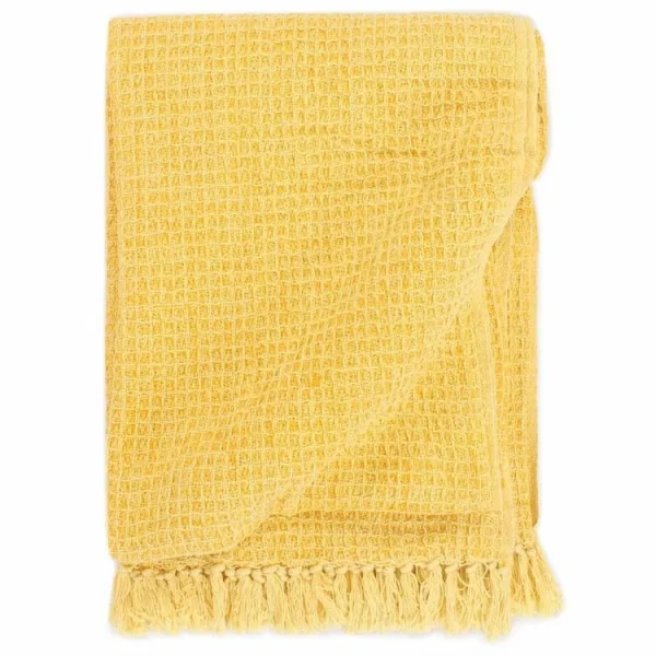 VIDAXL Couverture En Coton 220 X 250 Cm Jaune Moutarde styles dernier cri 1