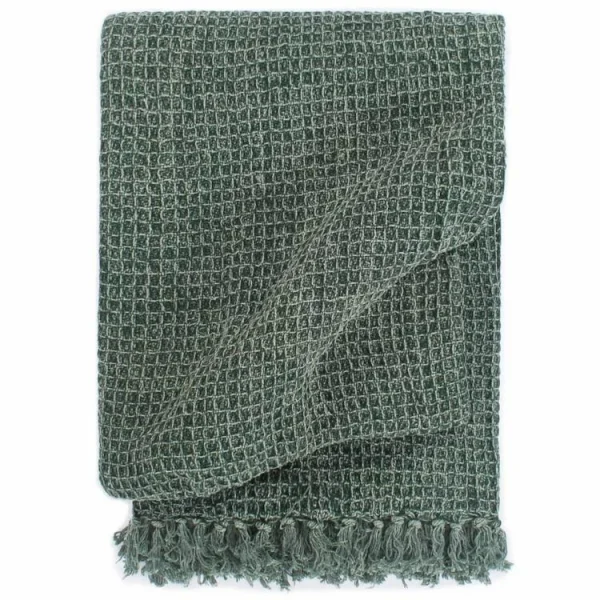site en ligne VIDAXL Couverture En Coton 125 X 150 Cm Vert Fonce 1