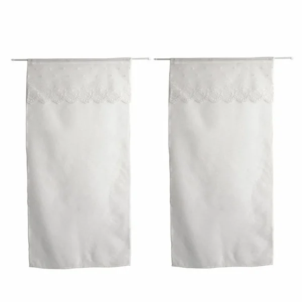 vente pas cher en ligne No Name Paire Vitrages 60×160 Massala Blanc 3