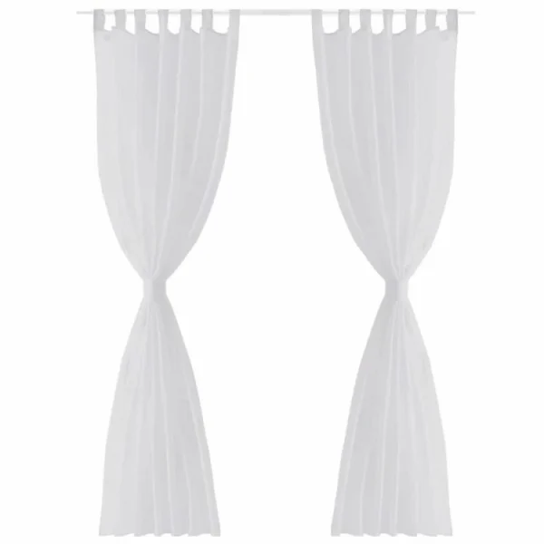 VIDAXL Rideau Fin Blanc 140×225 Cm 2 Pcs acheter 5