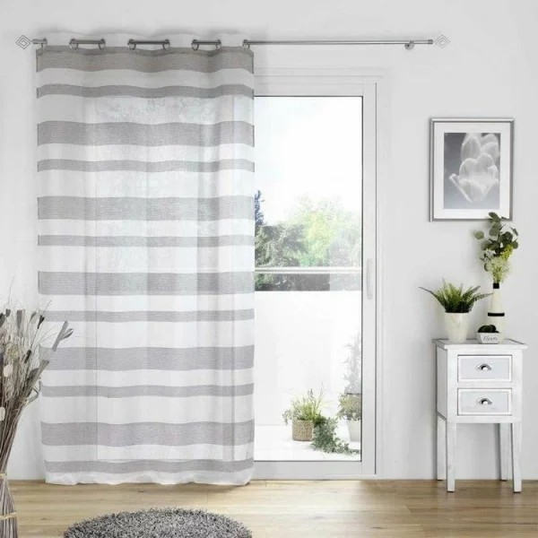 soldes pas cher Paris Prix Rideau Voilage à Œillets Palerma 140x280cm Blanc 6