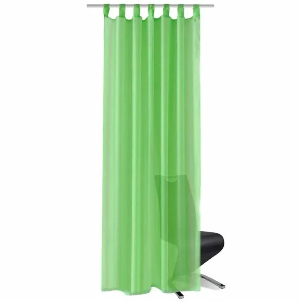 mode VIDAXL Rideau Fin Vert Pomme 140×245 Cm 2 Pcs 3