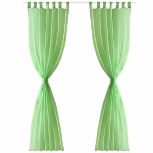 mode VIDAXL Rideau Fin Vert Pomme 140×245 Cm 2 Pcs 11