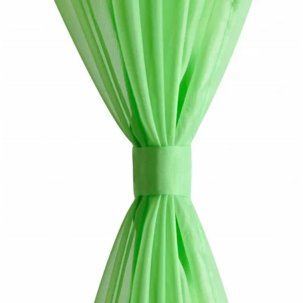 mode VIDAXL Rideau Fin Vert Pomme 140×245 Cm 2 Pcs 5