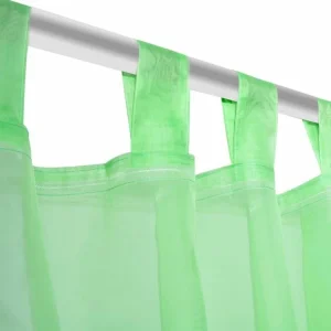 mode VIDAXL Rideau Fin Vert Pomme 140×245 Cm 2 Pcs 15