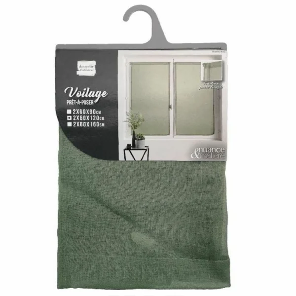 Top ventes Paris Prix Paire De Voilages Sandra 60x120cm Kaki 5