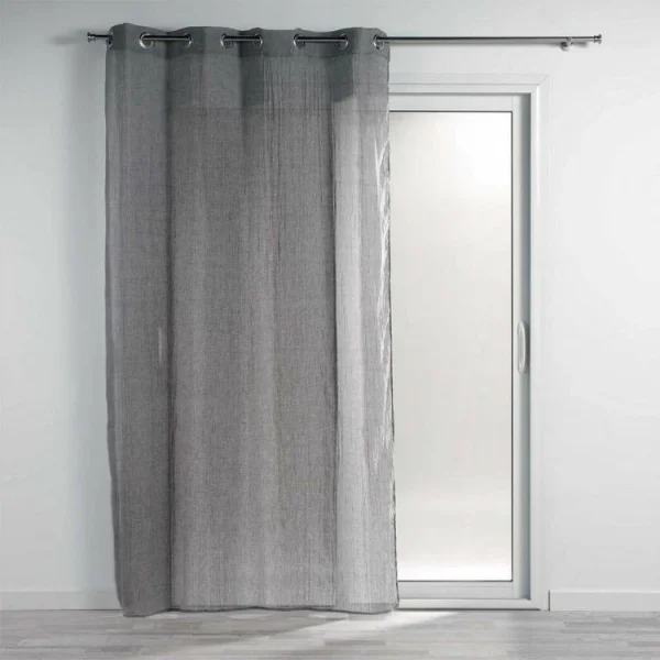 Authenticité garantie Paris Prix Rideau Voilage à Œillets Mitsy 140x240cm Gris 1