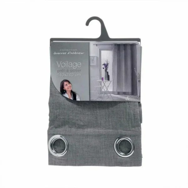 Authenticité garantie Paris Prix Rideau Voilage à Œillets Mitsy 140x240cm Gris 3