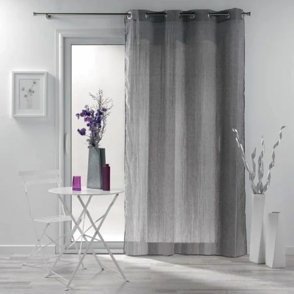 Authenticité garantie Paris Prix Rideau Voilage à Œillets Mitsy 140x240cm Gris 4