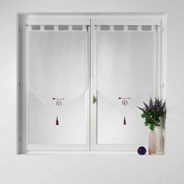 Acheter Maintenant Paris Prix Paire De Voilages Flechette 60x160cm Blanc 1