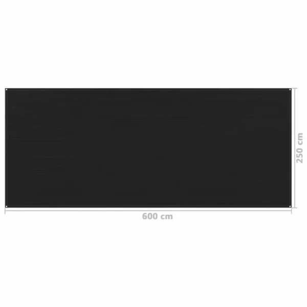 VIDAXL Tapis De Tente 250×600 Cm Noir Retour gratuit en magasin. 5