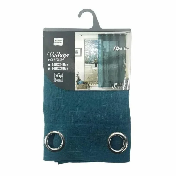 achat Paris Prix Rideau Voilage à Œillets Zazy 140x280cm Bleu 5