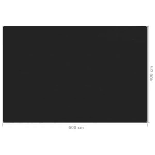 mode tendance VIDAXL Tapis De Tente 400×600 Cm Noir 5