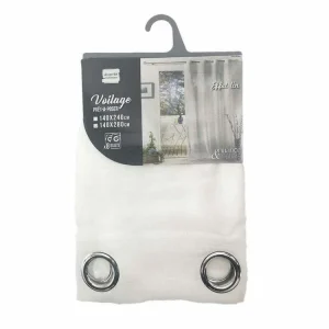 Top ventes Paris Prix Rideau Voilage à Œillets Zazy 140x280cm Blanc 13