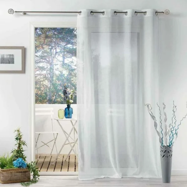 Top ventes Paris Prix Rideau Voilage à Œillets Zazy 140x280cm Blanc 6
