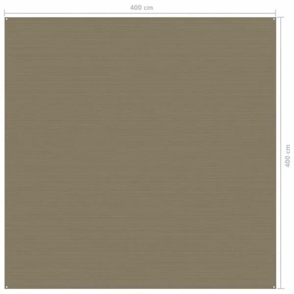 VIDAXL Tapis De Tente 400×400 Cm Taupe Couleurs variées 5