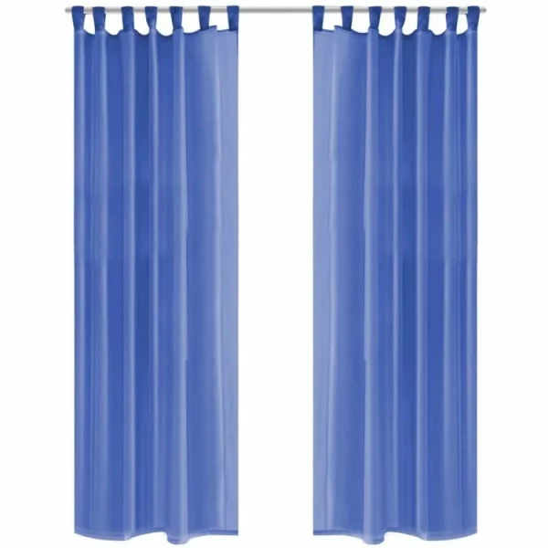 VIDAXL Rideau Occultant 2 Pcs Voile 140 X 175 Cm Bleu Royal boutique en france 1